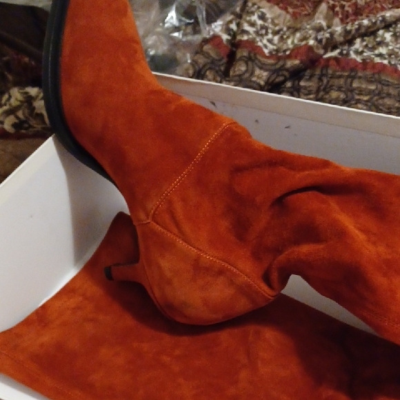 Marina Rinaldi Orange Suede Ankle Boots - Picture 11 of 15